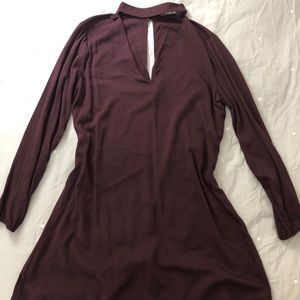 ✨NWOT Purple long sleeve dress w/ a deep V